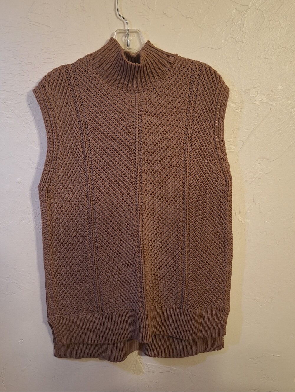 Nordstrom Women's Small Sleeveless Mock Neck Cotton Blend Knit Sweater Tunic